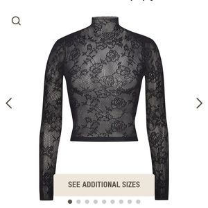 Skims knit lace cropped turtleneck